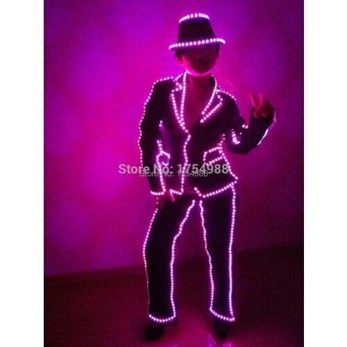 Event Party Supplies led light up Robot dance Mens LED light luminous robot suit for parties bars/mens ballroom /light suit