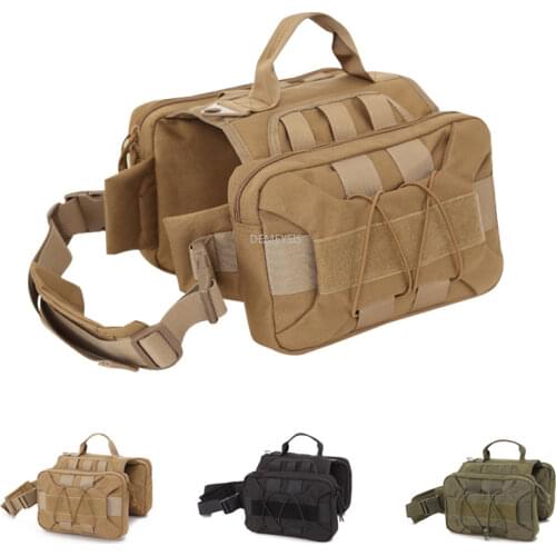 Tactical Dog Molle Vest Durable Outdoor Hunting Dog Vest Pouches Adjustable Military Service Dog Training Vests Harness