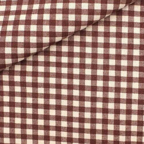 Cotton Linen Fabric for handmad, bed, bag, curtain Sewing - Lattice - coffee (LF032)