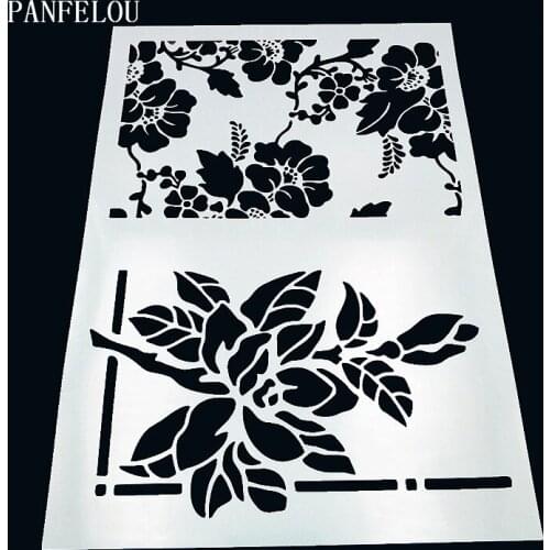 29.5*21cm The flower border scrapbook stencils spray plastic mold shield DIY cake hollow Embellishment printing lace ruler