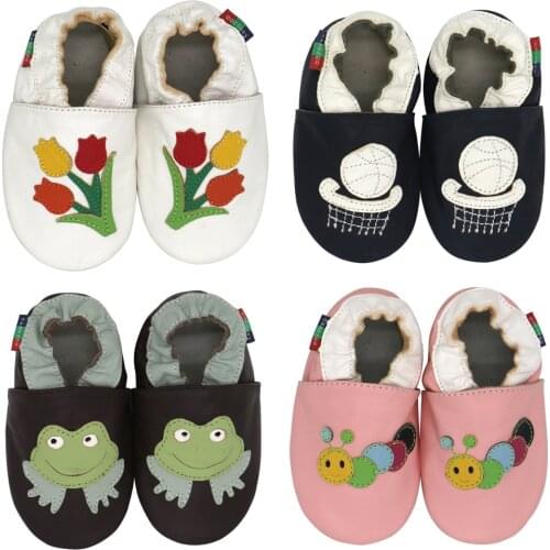 Carozoo Girl Boy Shoes Soft Genuine Leather Shoes Skid-Proof Soft Soled Shoes Newborn Baby First Walkers Shoe Fit 0-24 Monther