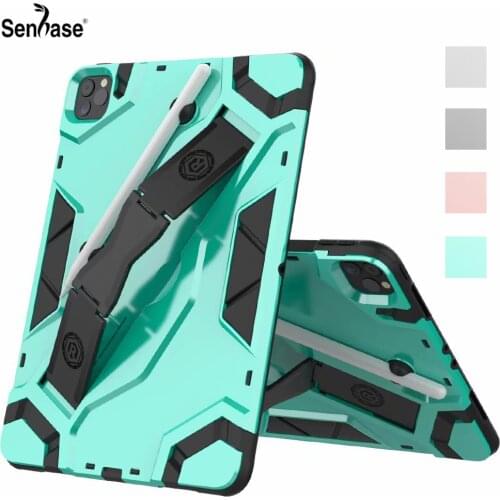 Shockproof Armor TPU+PC Portable Hand Strap Stand Tablet Cover For Apple iPad Pro 11 inch 2020 A2068 A2228 A2230 A2231 Case