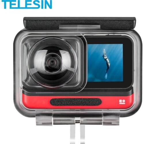 TELESIN 45M/40M Underwater Waterproof Case Housing Case Protector Cover for Insta ONE R 4K ONE R 360 Edition Camera Accessories