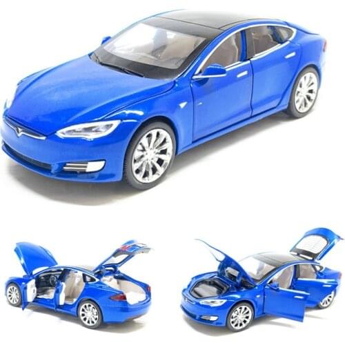 Explosive 1:32 Tesla alloy car model Alloy Luxury Vehicle Diecast Cars Model Toy Collection Gift