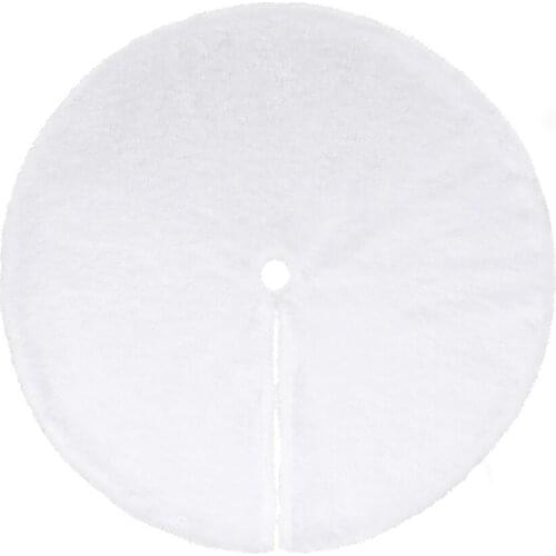 AMOSFUN Christmas Tree Skirt Snow Holiday Tree Ornaments Decoration Christmas Tree Cover Home Party Decor 120 (White)