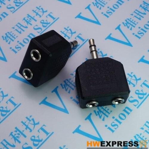 10 PCS 3.5 MM Headset One Point Two Transfer Head Drag Two Lovers Plug Stereo Converter Connector