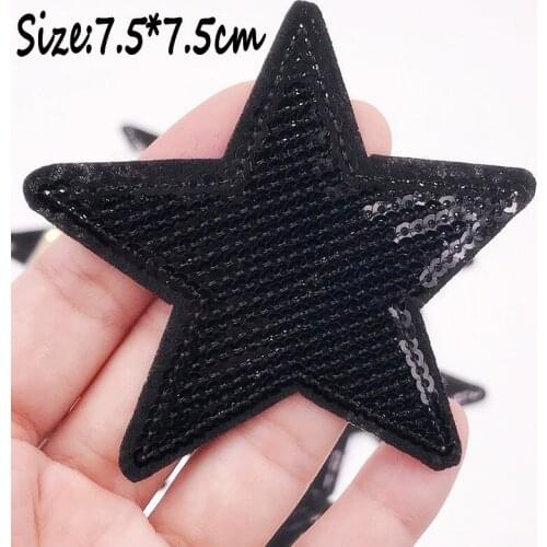 10Pcs/set Sequins Star Embroidery Patches For Women Clothing DIY Iron Sticker On Clothes Patch Custom Badge