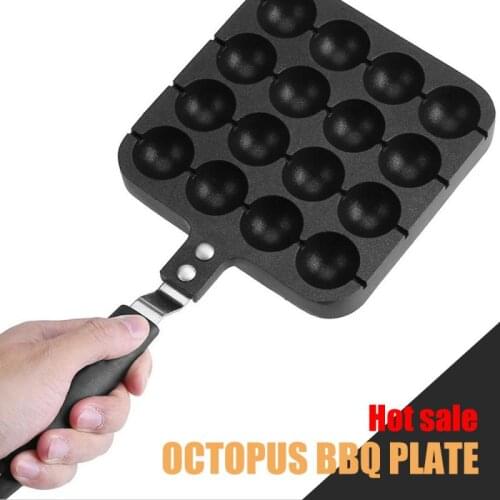 16 Holes Aluminum Takoyaki Maker Grill Pan Non-stick Pan Octopus BBQ Plate For Home Cooking Baking Mold Tray Kitchen Accessories