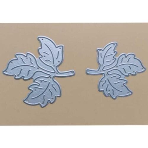 2PCS Leaves Cutting Dies Stencil Template Embossing for DIY Scrapbooking Album Photo Paper Card Decor Painting Tool