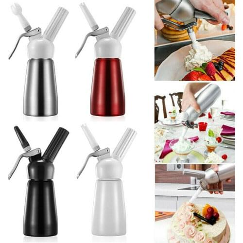 250ml Portable Whipped Dessert Cream Butter Dispenser Whipper Cracker Foam Maker Butter Foamer With 4 Attachment New