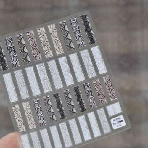 3D Nail Art Sticker Decals Self-adhesive Snake Skin/Bubble/ Plaster Statue/Cloud Design Stickers For Salon Transfer Slider Decal