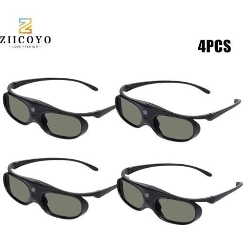 4pcs Rechargeable DLP link active shutter 3D glasses for all dlp 3D ready projector, varied brand Optoma JmGo V8 XGIMI Projector