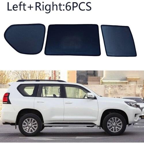 6pcs Side Windows Magnetic Sun Shade UV Ray Blocking Mesh Fit For Toyota Prado 2010-2018