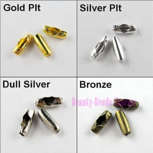 Free Ship 10000pcs/lots Details about Connector Clasp Fit 1.5mm Ball Chain Gold Silver Bronze Dull Silver Plated
