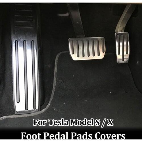 Car Brake Pedal Covers for Tesla Model S X Stainless Steel Gas Foot Rest Pedal Modified Pads Mats Cover Styling Auto Accessories