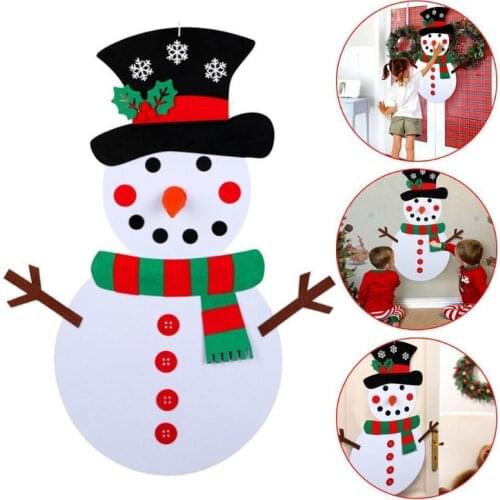 DIY Felt Christmas Snowman with Ornaments Fake Year Tree Toys Decoration New Party Kids