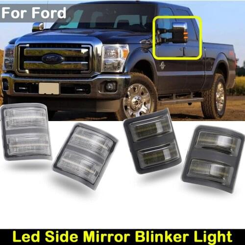For Ford F250 F350 F450 F550 Super Duty 2008-2016 LED side rearview mirror light amber turn signal indicator lamp Position light