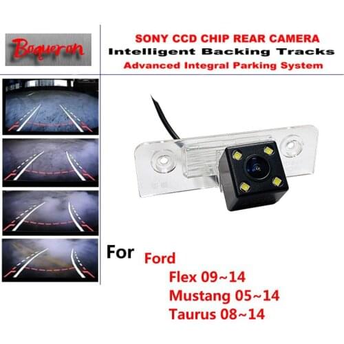 For Ford Flex 09~14 Mustang 05~14 Taurus CCD Car Backup Parking Camera Intelligent Tracks Dynamic Guidance Rear View Camera