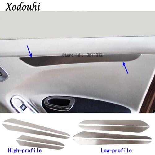 For Peugeot 301 2014 2015 2016 2017 car stick trim Stainless steel door inner frame trim panel handrail handle bowl armrest 4pcs