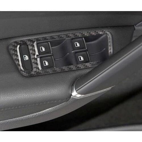 For VW Golf 7 GTI MK7 2013-2017 Car Styling Interior Window Control Switch Panel Trim Carbon Fiber Sticker Decal Accessories