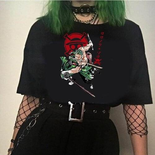 Hot Anime One Piece T-Shirt Men Cotton Roronoa Zoro T Shirt Anime Short Clothes Sleeve Hip Hop Tops Tees Summer T-shirt