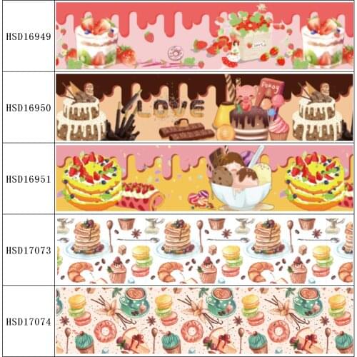 HSDRibbon free shipping 3" 75mm heat transfer printed hsd-design series Grosgrain Ribbon 50Yards/Roll