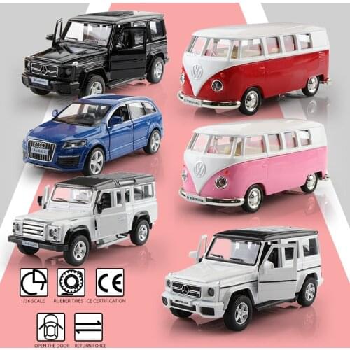 Gifts For Children Boys RMZ city Diecasts Toy Vehicles Simulation Exquisite Model Q7 Off-Road SUV T1 Bus G63 1:36 Alloy Car