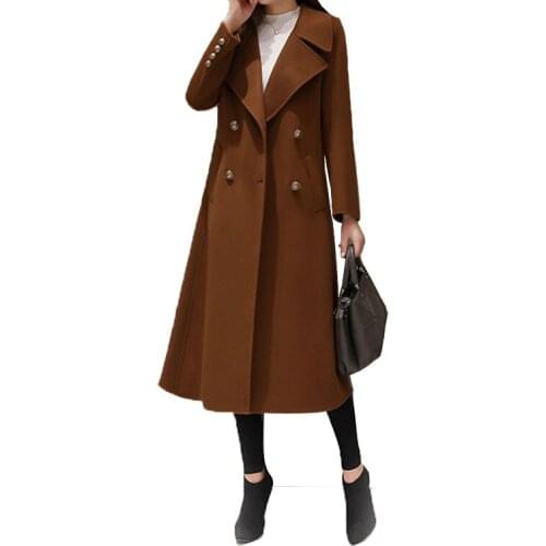 Plus size Cashmere coat Female long Section 2019 New Korean Winter fat mm high-end XL 200 kg anti-season Woolen coat FF1160