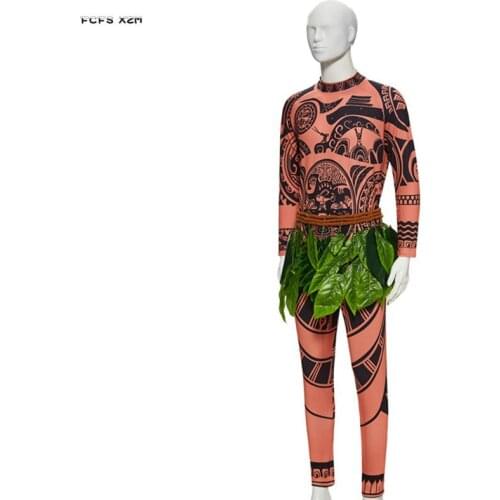 S-XXL Boys Moana Maui Tattoo Cosplay Kids Children Halloween Maui Costumes Carnival Purim parade Nightclub Role play Party dress