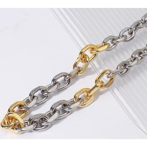 Lifefontier Punk Gold Silver Color Chunky Cuban Chain Choker Necklace for Women Men Hip Hop Metal Thick Chains Necklace Jewelry