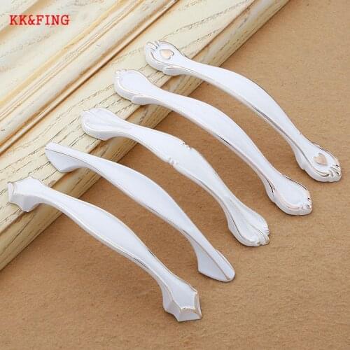 KK&FING European Fuji White Zinc Alloy Cabinet Knobs and Handles Drawer Knobs Kitchen Cupboard Door Pulls Furniture Hardware
