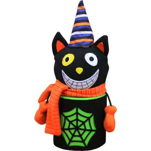 Halloween Cute Cartoon Black Cat Candy Jar Cookie Sheet Storage Container Bin Gift Box For Halloween Home Party Bar Decoration