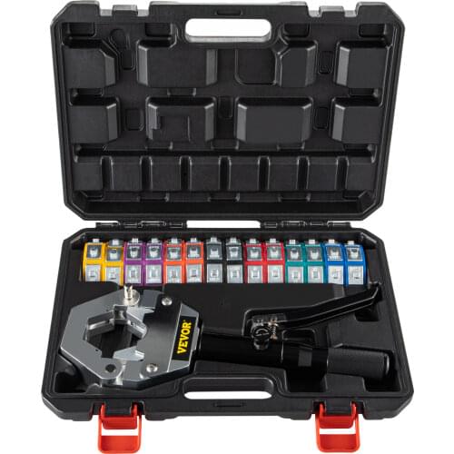 VEVOR 71500 Manual A/C Integral Hydraulic Hose Crimping Tool 7 Dies Set Auto Air Condition Tube Repair and Remove Hydra-Crimper