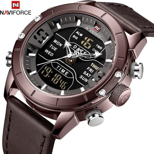 NAVIFORCE Top Watch Men Brand Luxury Fashion Quartz Mens Watch Waterproof Sport LED Digital WristWatch Clock Relogio Masculino