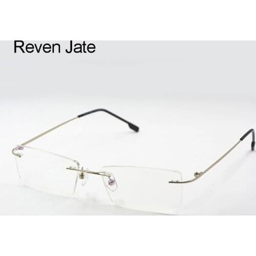 Reven Jate Titanium Memory Flexible Rimless Frame Eyeglasses Optical Prescription Glasses for Women and Men Frame Shape Customed
