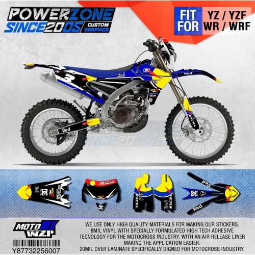 PowerZone Customized Team Graphics Backgrounds Decals 3M Custom Stickers For YAMAHA WR450F WR WRF 450cc 2016 2017 2018 2019 007