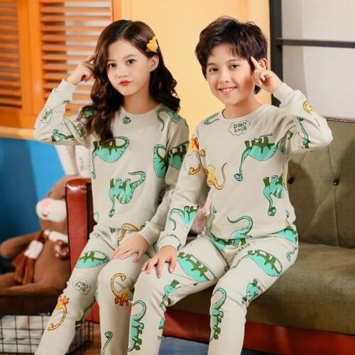 Children Pajamas Pyjama Baby Girls Clothing Sets Boys Cotton Sleepwear Suit 2Pcs Cartoon Long Sleeve Nightwear For Kids Homewear