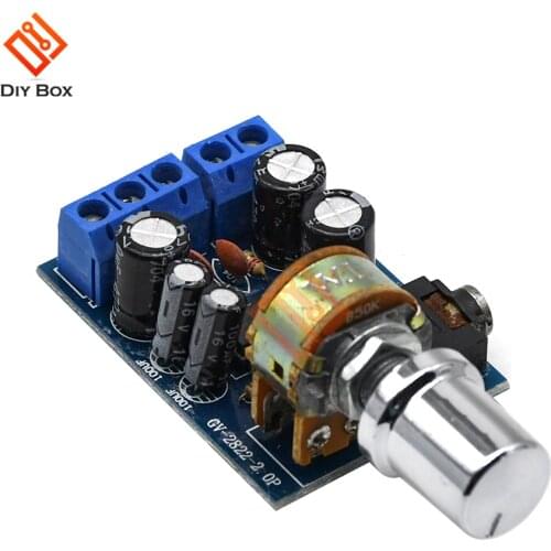 Mini TDA2822M Amplifier Board 1W+1W DC 1.8-12V 2.0 Channel Stereo Audio AMP with Volume Control for Speakers DIY Kit