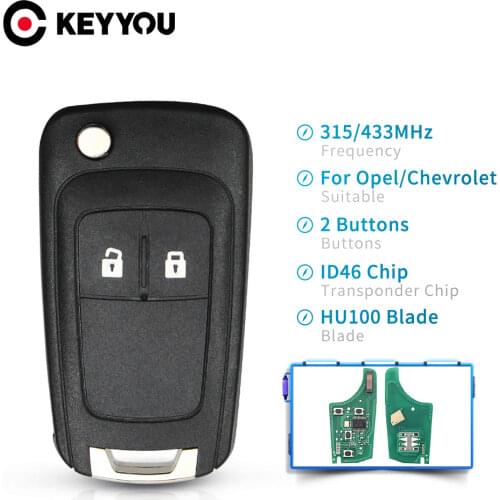 KEYYOU For 2/3/4/5 BNT Car Remote Key For Opel/Vauxhall Astra Corsa Insignia For Chevrolet Lova Aveo Cruze 315/433MHz ID46 Chip