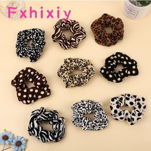Retro Style Leopard Scrunchies Zebra Hair Rope Women Girl Dot Hair Ties Ponytail Holder Rubber Elastic Hair Band Accessories