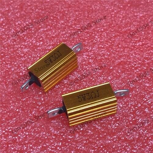 RX24-5W 3R 3RJ Power Metal Shell Case Gold Aluminium Case Wirewound Resistor 5W 3ohm 5% Automobile LED lamp resistors