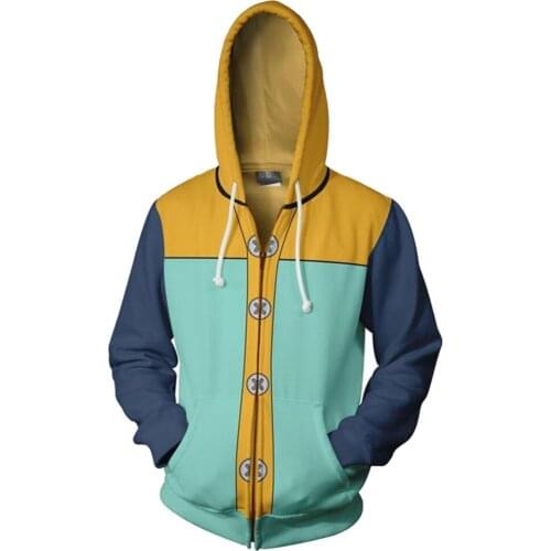 Seven Deadly Sins Grizzlys Sin of Sloth Fairy Harlequin King Hoodies Cosplay Costume Sweatshirt Jacket Casual Zipper Hooded