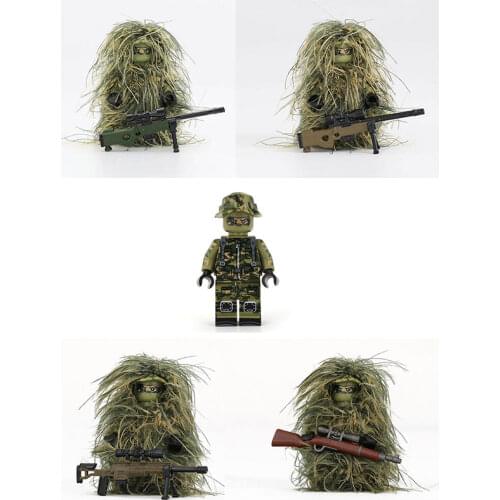 Modern Military Series Of Building Blocks Figure All-terrain Sniper Minifigure Weapon Gun Creative DIY Set Toys Childrens Gift