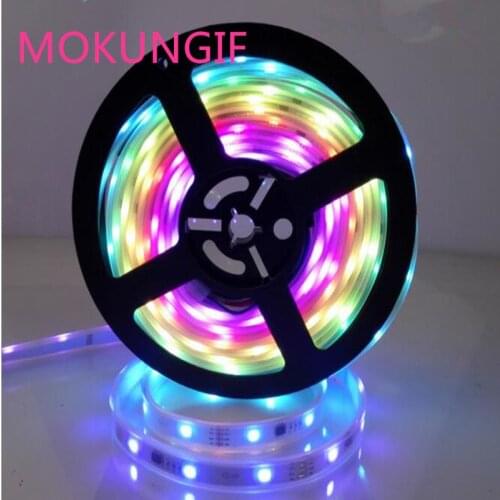 5M WS2818 (Upgrade version WS2811) 5050 RGB led strip light 30leds/m 60leds/m DC12V addressable digital tape flexible strips