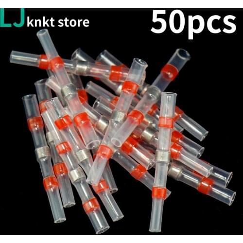 10/20/50PCS Heat Shrink Soldering Sleeve Terminals Insulated Waterproof Butt Connectors Kit Electrical Wire Soldered Terminals