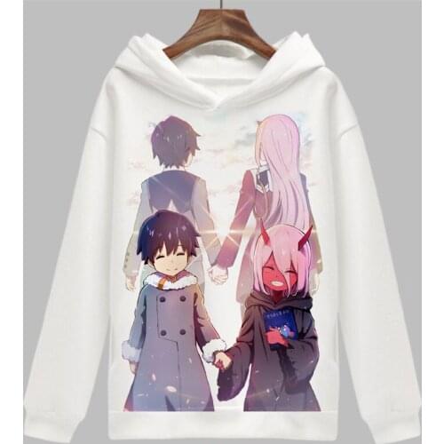 Darling in the Franxx Cosplay Hoodie Zero Two Code 002 Cartoon Hoodies Winter Autumn Fleece Sweatshirts Casual Pullover Costume