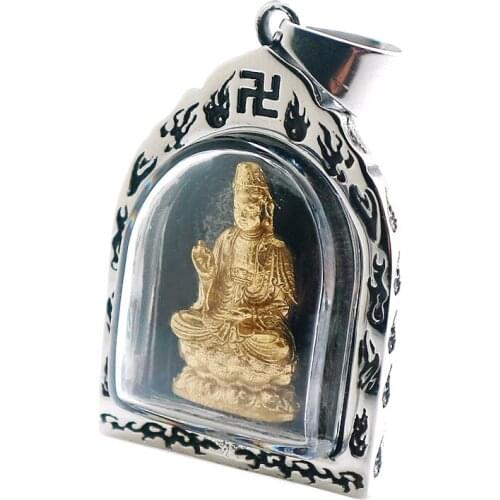 Unisex 316L Stainless Steel Guanyin Protect Pendant