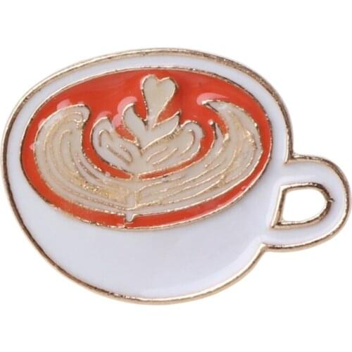 Y1UE Luminous Coffee Cup Enamel Brooch Pins Glow in the Dark Latte Badges Clothes Bag Cartoon Coffee Mug Lapel Pins Jewelry