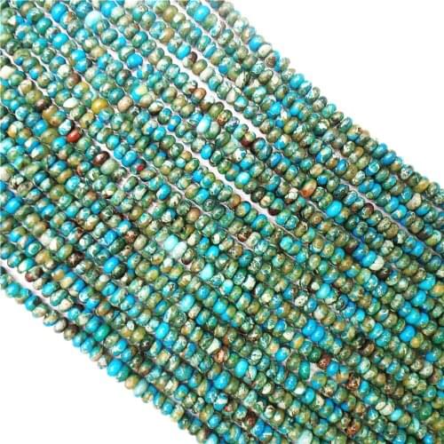 1 Strand 4x3mm Blue And Brown Gold Sea Sediment Jasper & Pyrite Abacus Spacer Loose Beads DIY Jewelry Making 15.5Inch M345