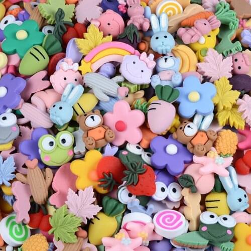 10-30Pcs Cartoon Frosted Fruit/Animal Flat Back Resin DIY Crafts Supplies Phone Patch Arts Material Hair Accessories Kids Toy